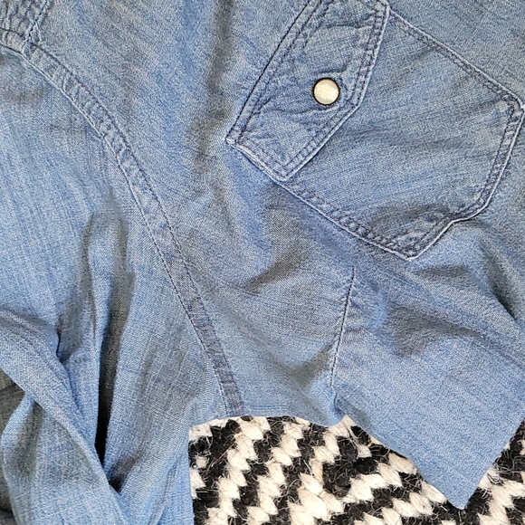 Vintage style chambray western fitted button up size medium - Picture 6 of 6